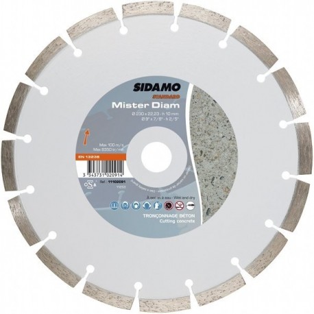 Disque diamant MIXTE Béton Armé , Matériaux , 350 x 25.4  Sidamo Mister Diam - 11102094