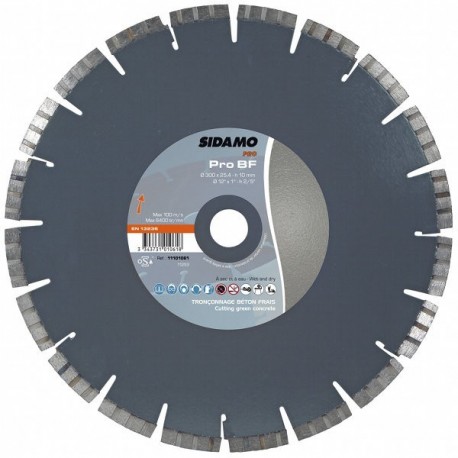 Disque diamant Béton Frais 300 x 25.4 mm  - Sidamo Pro BF  11101061