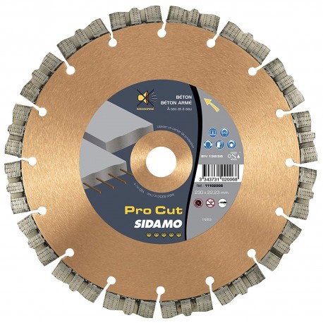 Disque Diamant Mixte , Béton Armé Ø 230 - Sidamo Pro Cut 11102006