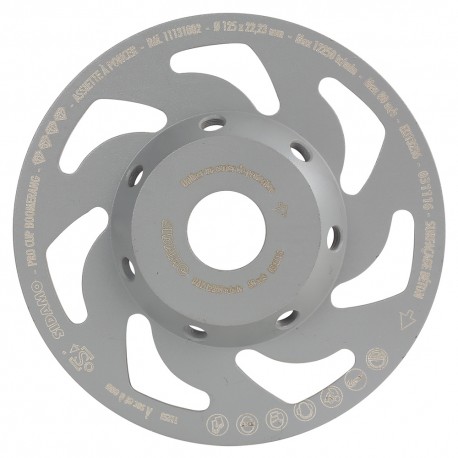 Plateau de surfaçage diamanté PRO CUP BOOMERANG D.125 x 22,23 x H 5,5 mm Béton - 11131002 - Sidamo